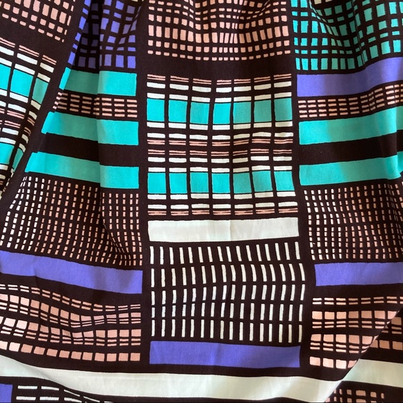 Banana Republic Geometric V Neck Dress Blue Size 8 - Picture 4 of 5